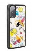 Samsung S20 Doodle Emoji Tasarımlı Glossy Telefon Kılıfı
