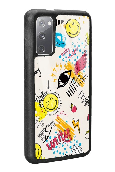 Samsung S20 Doodle Emoji Tasarımlı Glossy Telefon Kılıfı