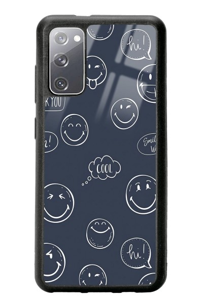 Samsung S20 Doodle Smile Tasarımlı Glossy Telefon Kılıfı
