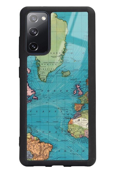 Samsung S20 Fe Atlantic Map Tasarımlı Glossy Telefon Kılıfı