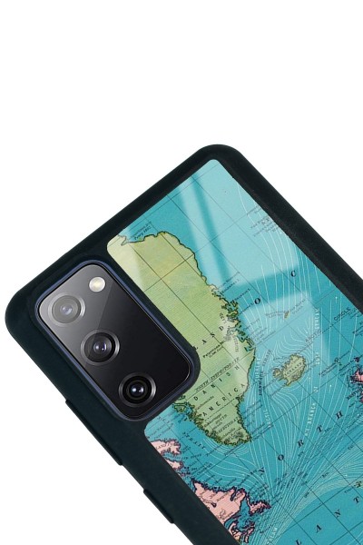 Samsung S20 Fe Atlantic Map Tasarımlı Glossy Telefon Kılıfı