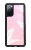 Samsung S20 Fe Beyaz Palmiye Tasarımlı Glossy Telefon Kılıfı