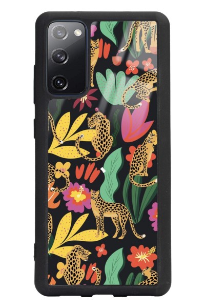 Samsung S20 Fe Çiçekli Kediler Tasarımlı Glossy Telefon Kılıfı