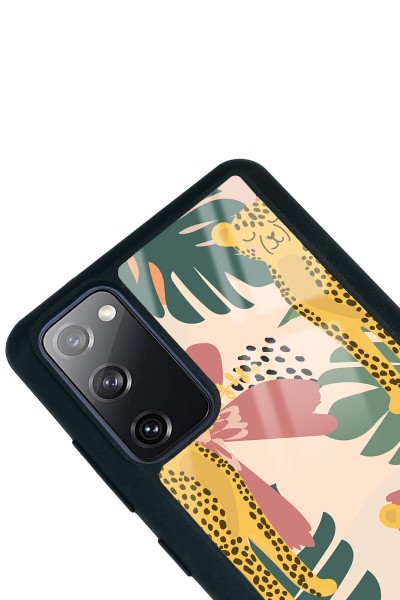 Samsung S20 Fe Çiçekli Leopar Tasarımlı Glossy Telefon Kılıfı