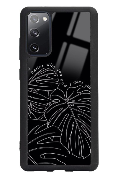 Samsung S20 Fe Dark Leaf Tasarımlı Glossy Telefon Kılıfı