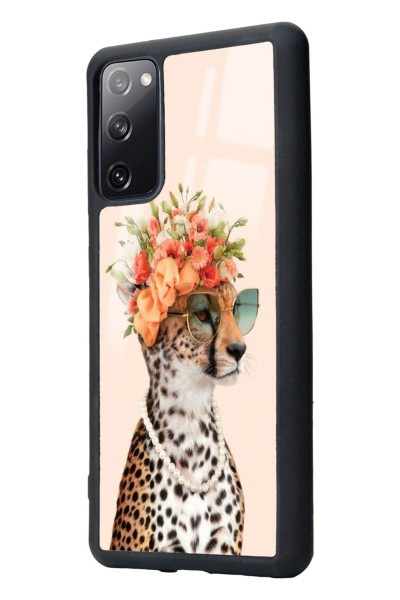Samsung S20 Fe Influencer Leopar Kedi Tasarımlı Glossy Telefon Kılıfı