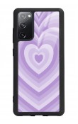 Samsung S20 Fe Lila Kalp Tasarımlı Glossy Telefon Kılıfı