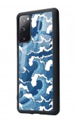 Samsung S20 Fe Mavi Dalga Tasarımlı Glossy Telefon Kılıfı