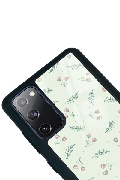 Samsung S20 Fe Yeşil Yapraklı Tasarımlı Glossy Telefon Kılıfı