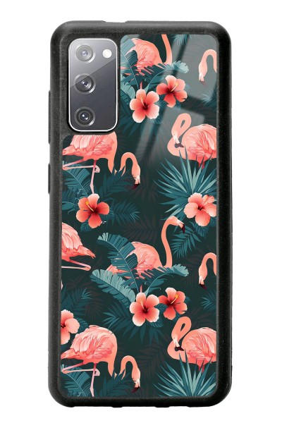 Samsung S20 Flamingo Leaf Tasarımlı Glossy Telefon Kılıfı