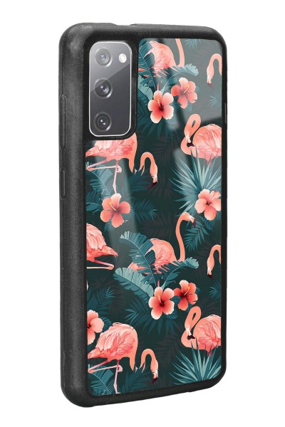 Samsung S20 Flamingo Leaf Tasarımlı Glossy Telefon Kılıfı