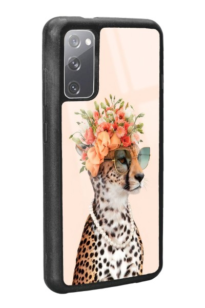 Samsung S20 İnfluencer Leopar Kedi Tasarımlı Glossy Telefon Kılıfı