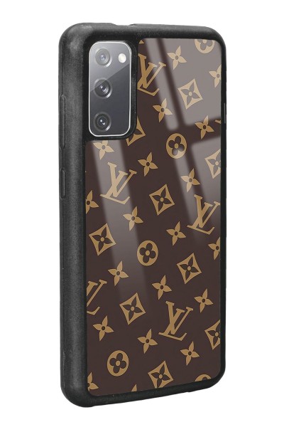 Samsung S20 Kahverengi LV Tasarımlı Glossy Telefon Kılıfı