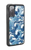Samsung S20 Mavi Dalga Tasarımlı Glossy Telefon Kılıfı