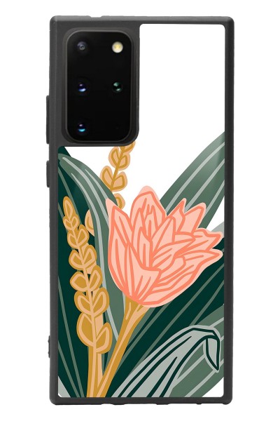 Samsung S20 Plus Beyaz Karanfil Tasarımlı Glossy Telefon Kılıfı