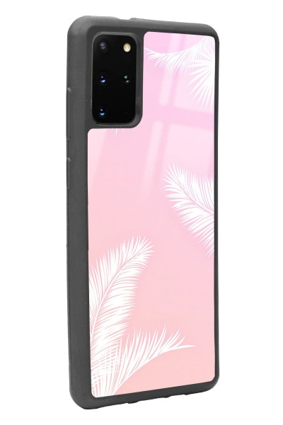 Samsung S20 Plus Beyaz Palmiye Tasarımlı Glossy Telefon Kılıfı
