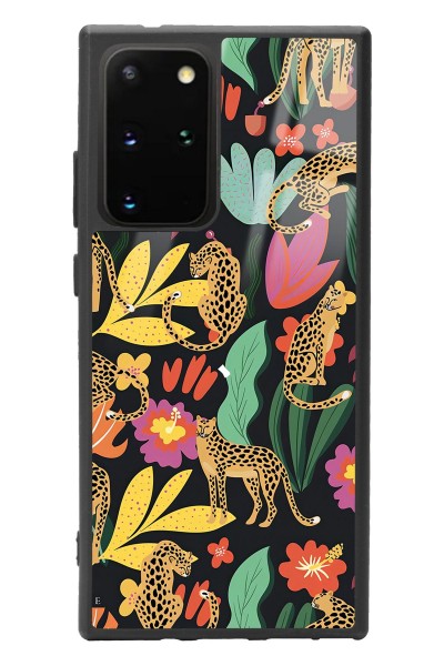 Samsung S20 Plus Çiçekli Kediler Tasarımlı Glossy Telefon Kılıfı