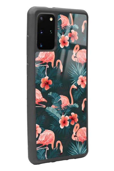 Samsung S20 Plus Flamingo Leaf Tasarımlı Glossy Telefon Kılıfı