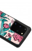 Samsung S20 Plus Fuşya Çiçekli Tasarımlı Glossy Telefon Kılıfı