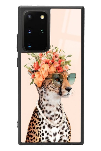 Samsung S20 Plus Influencer Leopar Kedi Tasarımlı Glossy Telefon Kılıfı