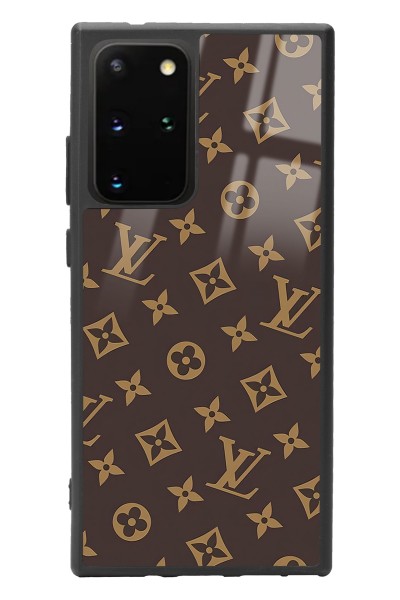 Samsung S20 Plus Kahverengi Lv Tasarımlı Glossy Telefon Kılıfı