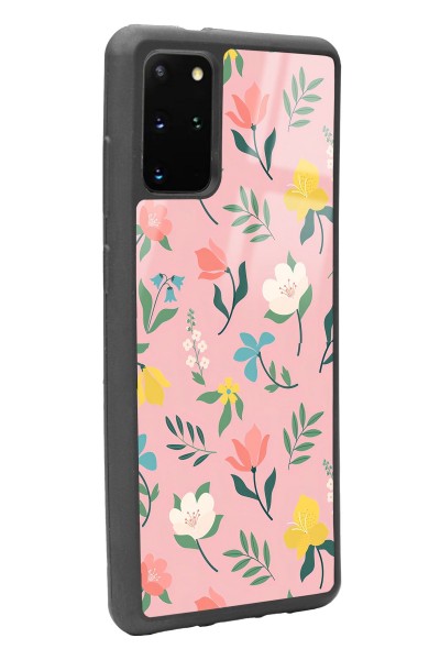 Samsung S20 Plus Pinky Flowers Tasarımlı Glossy Telefon Kılıfı