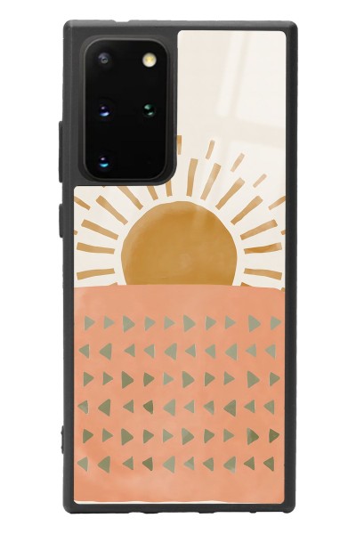 Samsung S20 Plus Suluboya Güneş Tasarımlı Glossy Telefon Kılıfı
