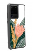 Samsung S20 Ultra Beyaz Karanfil Tasarımlı Glossy Telefon Kılıfı