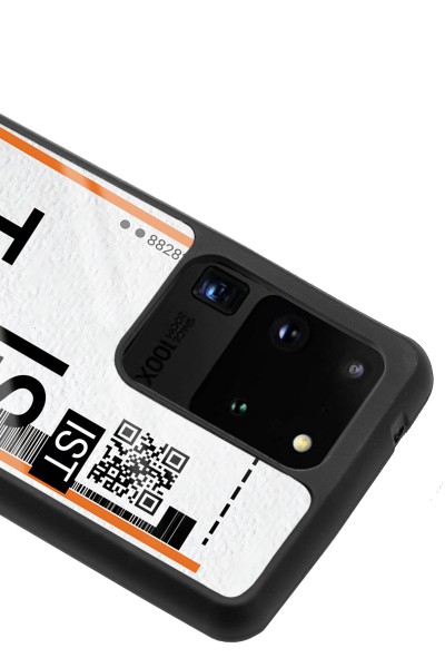 Samsung S20 Ultra Bilet Tasarımlı Tasarımlı Glossy Telefon Kılıfı