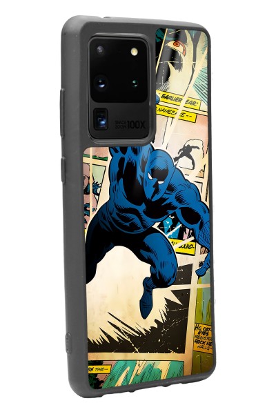 Samsung S20 Ultra Black Panther Kara Panter Tasarımlı Glossy Telefon Kılıfı