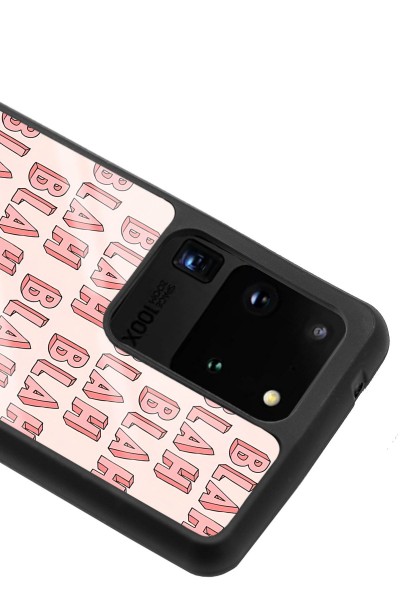 Samsung S20 Ultra Blah Blah Tasarımlı Glossy Telefon Kılıfı