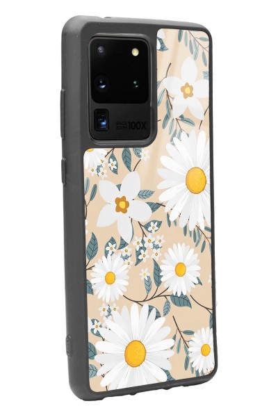 Samsung S20 Ultra Büyük Papatya Tasarımlı Glossy Telefon Kılıfı