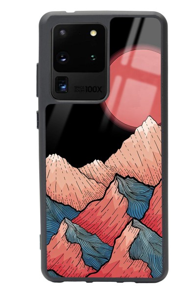 Samsung S20 Ultra Dağ Güneş Tasarımlı Glossy Telefon Kılıfı