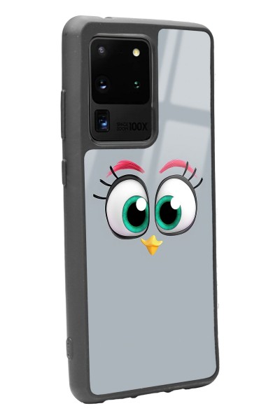 Samsung S20 Ultra Grey Angry Birds Tasarımlı Glossy Telefon Kılıfı