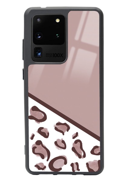 Samsung S20 Ultra Kahve Leopar Tasarımlı Glossy Telefon Kılıfı