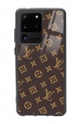 Samsung S20 Ultra Kahverengi Lv Tasarımlı Glossy Telefon Kılıfı