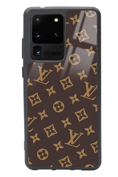 Samsung S20 Ultra Kahverengi Lv Tasarımlı Glossy Telefon Kılıfı
