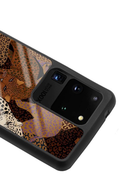 Samsung S20 Ultra Leoparlar Tasarımlı Glossy Telefon Kılıfı
