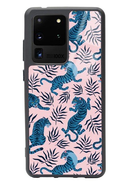 Samsung S20 Ultra Mavi Kaplan Tasarımlı Glossy Telefon Kılıfı
