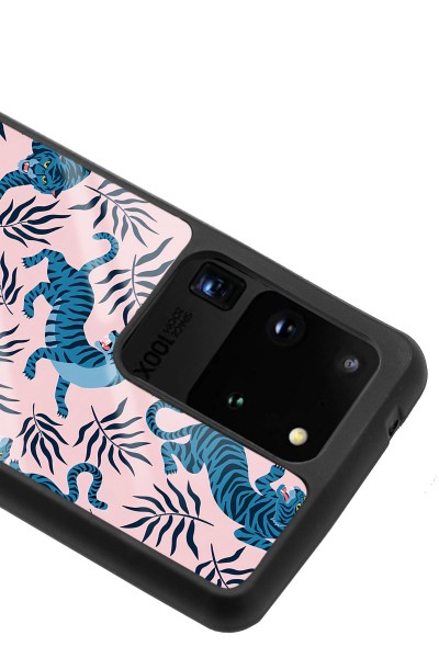 Samsung S20 Ultra Mavi Kaplan Tasarımlı Glossy Telefon Kılıfı