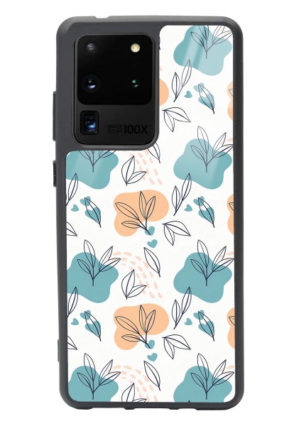 Samsung S20 Ultra Minik Yapraklar Tasarımlı Glossy Telefon Kılıfı