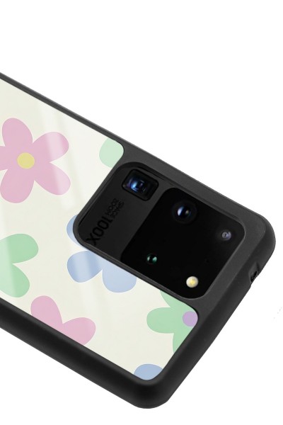 Samsung S20 Ultra Nude Çiçek Tasarımlı Glossy Telefon Kılıfı