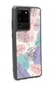 Samsung S20 Ultra Nude Yapraklar Tasarımlı Glossy Telefon Kılıfı