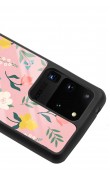 Samsung S20 Ultra Pinky Flowers Tasarımlı Glossy Telefon Kılıfı