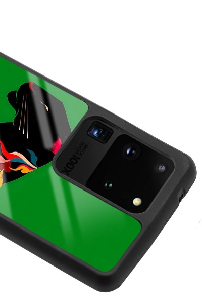 Samsung S20 Ultra Renkli Leopar Tasarımlı Glossy Telefon Kılıfı