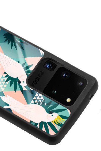 Samsung S20 Ultra Retro Papağan Tasarımlı Glossy Telefon Kılıfı