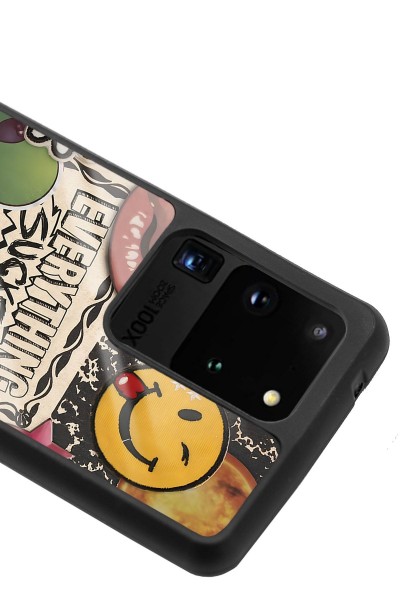 Samsung S20 Ultra Retro Sticker Tasarımlı Glossy Telefon Kılıfı
