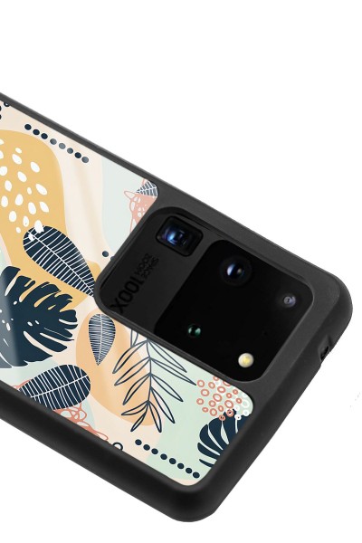 Samsung S20 Ultra Retro Yaprak Tasarımlı Glossy Telefon Kılıfı