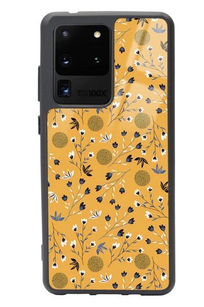 Samsung S20 Ultra Sarı Bindanlı Tasarımlı Glossy Telefon Kılıfı