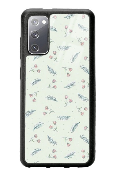 Samsung S20 Yeşil Yapraklı Tasarımlı Glossy Telefon Kılıfı